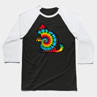 Tie Dye Black Cat With Tacos Baseball T-Shirt